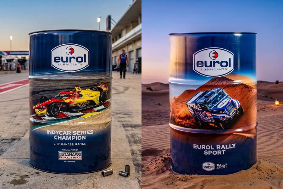 De limited edition racing vaten van Eurol vertalen motorsportsuccessen naar een opvallende aanwezigheid op de werkvloer
