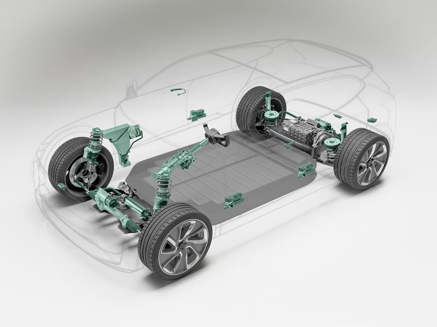 Schaeffler combineert stuur-, ophangings-, aandrijf- en sensortechnologieën in geïntegreerde chassisarchitecturen voor toekomstige voertuigplatformen