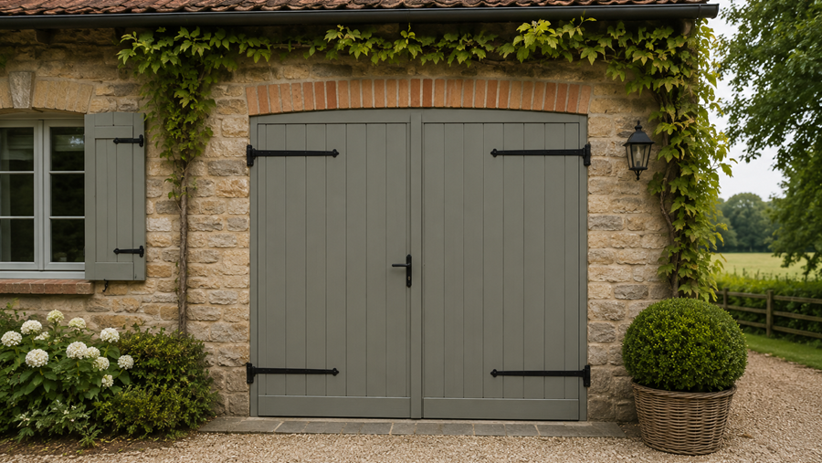 beeldje openslaande garagedeuren